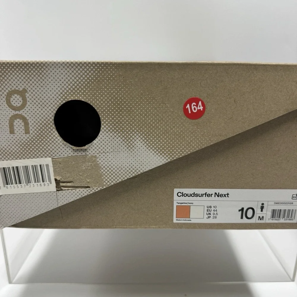 Brand New ON Cloudsurfer Next Running Tangerine Ivory 3ME30023126 Men's Size 10